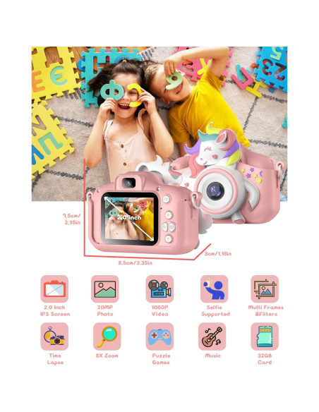 Cámara Digital para Niños Gofunly HT-001 20 MP Rosa