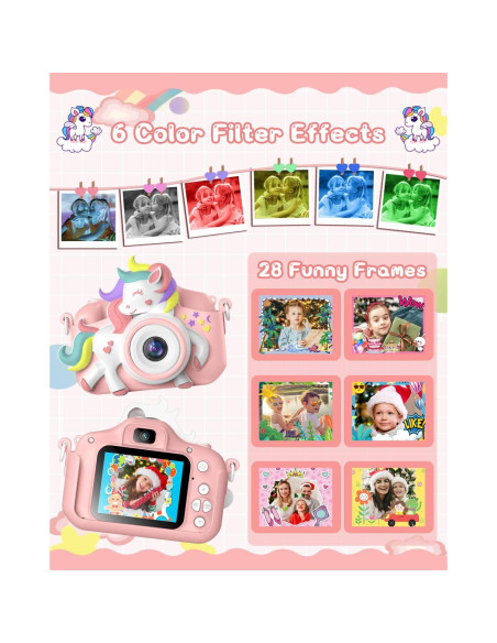 Cámara Digital para Niños Gofunly HT-001 20 MP Rosa