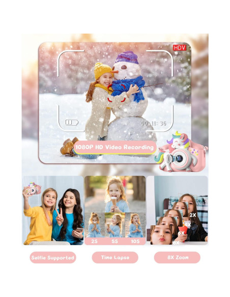 Cámara Digital para Niños Gofunly HT-001 20 MP Rosa