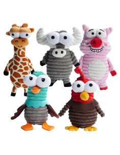 Juguetes para Perros Nocciola 5 Animales Squeaky Duraderos