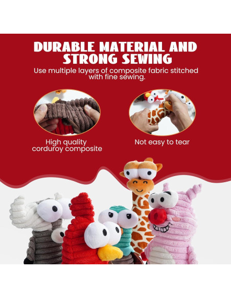 Juguetes para Perros Nocciola 5 Animales Squeaky Duraderos