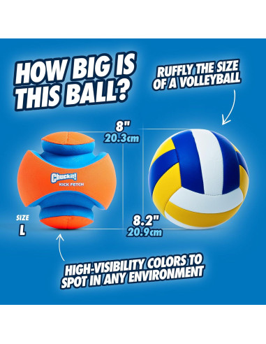 Pelota Chuckit! Kick Fetch Grande - Flota y Rebota - Para Perros