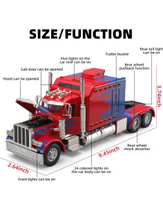 Camión Grúa Juguete OANMYJJO Rojo con Luz y Sonido 2