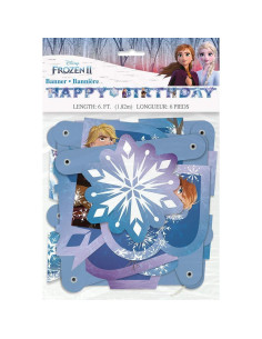 Bandera Articulada Disney Frozen 2 - Feliz Cumpleaños 0.97x18.42cm 2