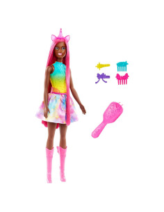 Muñeca Barbie Unicornio Mattel 32.51 cm cabello magenta