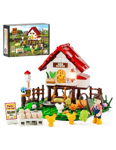 Set de Construcción Gallinero FUNWHOLE 323 Pcs con Luz LED