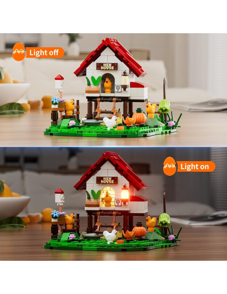 Set de Construcción Gallinero FUNWHOLE 323 Pcs con Luz LED