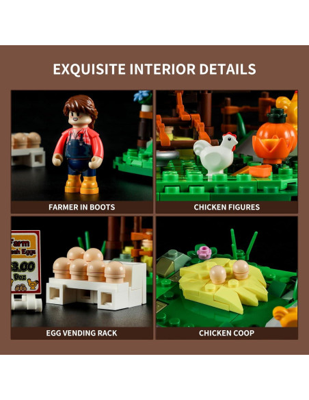 Set de Construcción Gallinero FUNWHOLE 323 Pcs con Luz LED