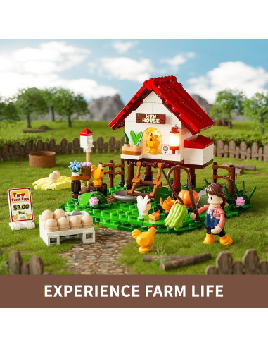 Set de Construcción Gallinero FUNWHOLE 323 Pcs con Luz LED