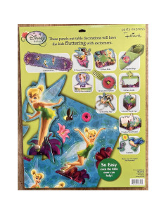 Kit Decoración Mesa Cumpleaños Disney Tinker Bell 12 Invitados 2