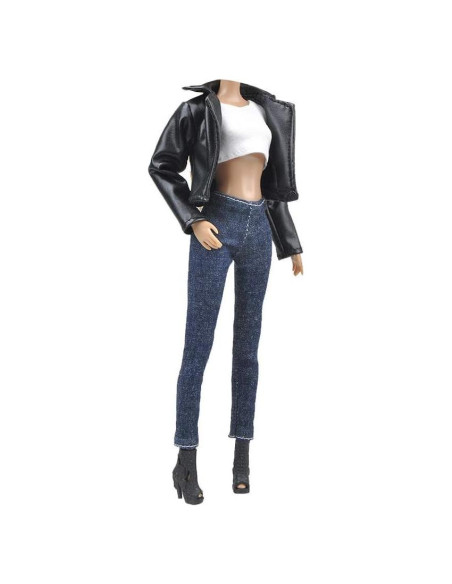 Abrigo de Cuero E-TING para Muñecas 29 cm Estilo Motocicleta