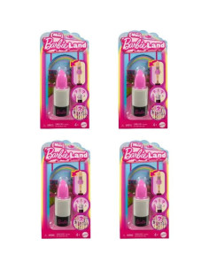 Muñecas Barbie Mini Fashionistas 3.81 cm en tubo labial - Paquete de 4 2