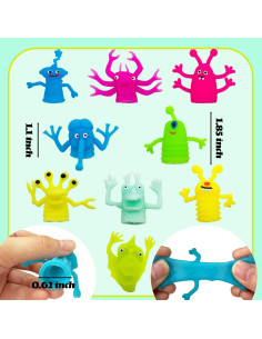 20 Piezas Títeres de Dedo Monstruo Qiuttnqn Coloridos 2