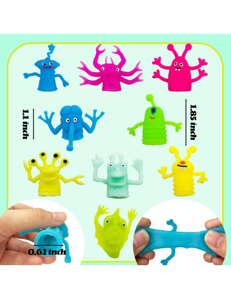 20 Piezas Títeres de Dedo Monstruo Qiuttnqn Coloridos