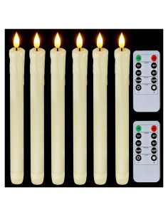 Homemory Velas LED de Cera Real 24.38 cm con Control Remoto