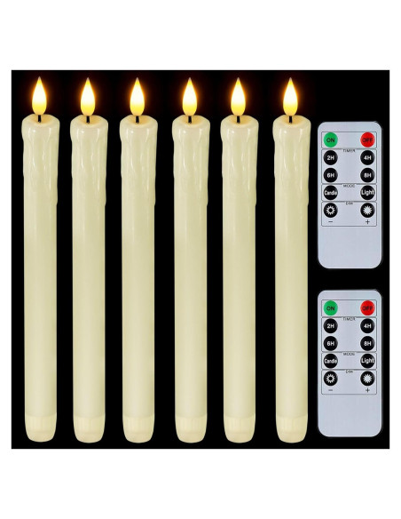 Homemory Velas LED de Cera Real 24.38 cm con Control Remoto