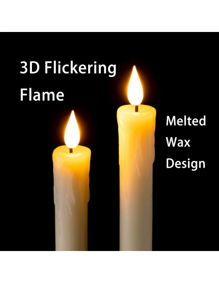 Homemory Velas LED de Cera Real 24.38 cm con Control Remoto