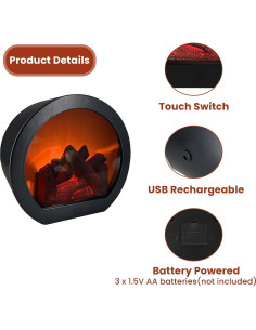 Linterna LED Portátil Ragyzity con Efecto Llama Simulada 2