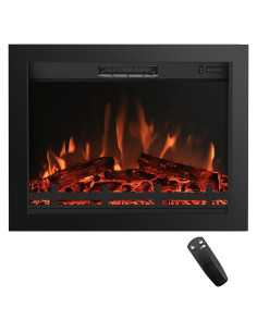 Chimenea Eléctrica Insertar RODALFLAME 83.82 cm 750/1500W Negro