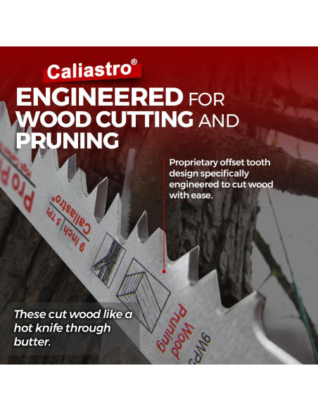 Paquete de 5 Sierras de Poda 23 cm Caliastro - Acero al Carbono