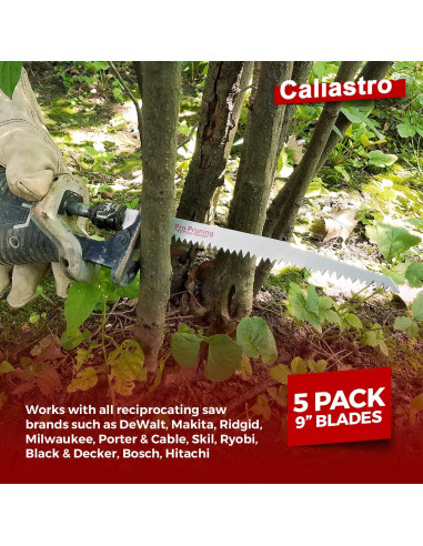 Paquete de 5 Sierras de Poda 23 cm Caliastro - Acero al Carbono
