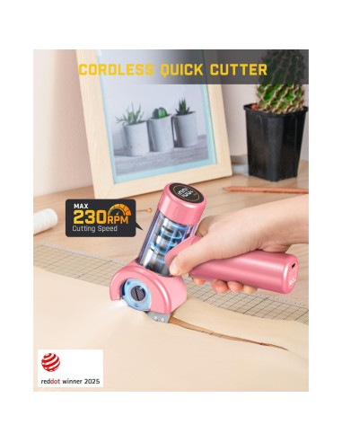 Tijeras eléctricas sin cable Fanttik C8 Nano 3.7V LED Rosa