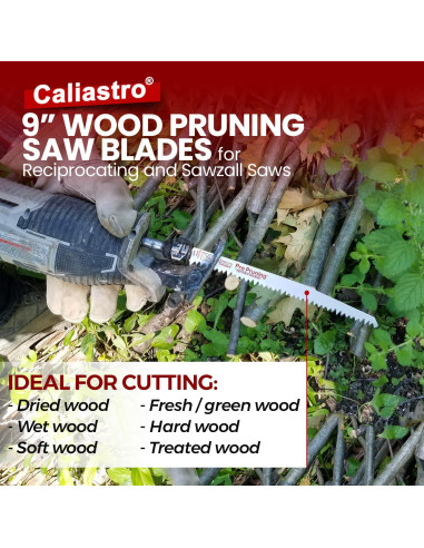Paquete de 5 Sierras de Poda 23 cm Caliastro - Acero al Carbono