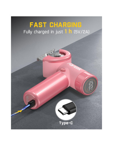 Tijeras eléctricas sin cable Fanttik C8 Nano 3.7V LED Rosa