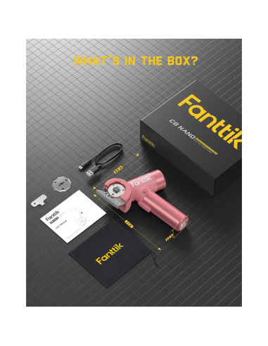 Tijeras eléctricas sin cable Fanttik C8 Nano 3.7V LED Rosa