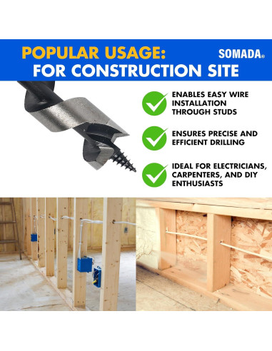 Broca de Auger SOMADA 3.81 cm x 20.32 cm para Madera