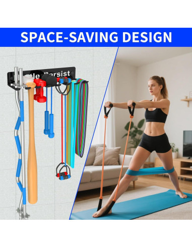 Soporte de barra olímpica ZGHKXY para pared - Organizador de gimnasio