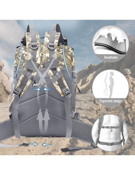 Mochila Táctica Militar EMDMAK 42L Acu para Senderismo