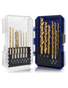 Juego de Brocas de Percusión COMOWARE 21 Pcs HSS Titanio