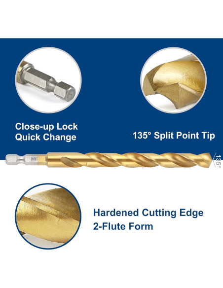 Juego de Brocas de Impacto COMOWARE 21 Piezas HSS Titanio