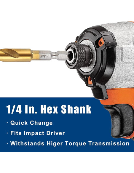 Juego de Brocas de Impacto COMOWARE 21 Piezas HSS Titanio