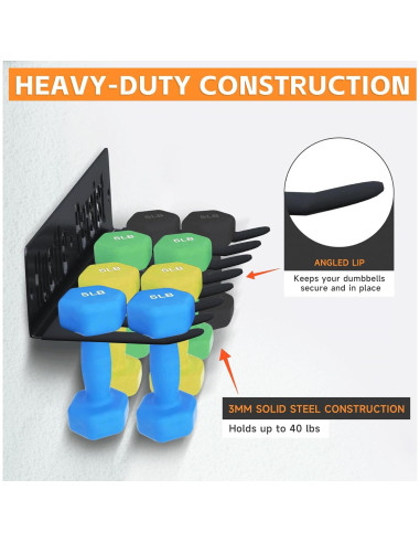Soporte de Almacenamiento de Pared YEYINGZHUO para Gimnasio 40x12.5cm