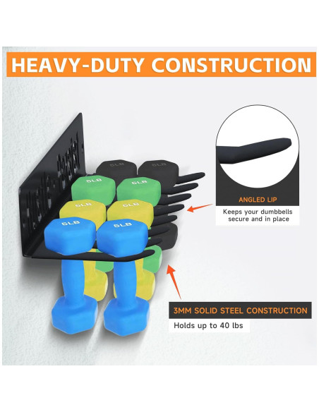 Soporte de Almacenamiento de Pared YEYINGZHUO para Gimnasio 40x12.5cm