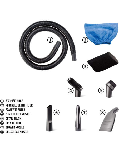 Aspiradora Armor All AA255 9.46L 2HP Húmedo/Seco Naranja