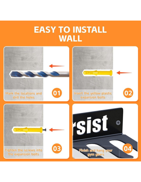 Soporte de Almacenamiento de Pared YEYINGZHUO para Gimnasio 40x12.5cm