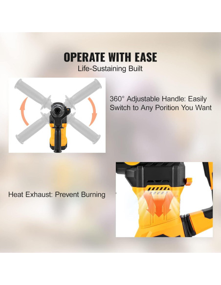 Martillo Perforador VEVOR 1500W SDS-Plus 3,18 cm Vel. Variable