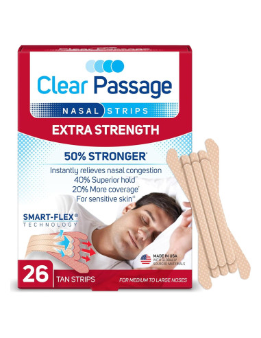 Tiras Nasales ASO Fuerza Extra 26 Unidades Beige