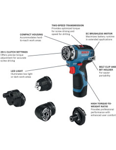 Taladro Destornillador Bosch GSR12V-300FCB22 12V 5-en-1 2