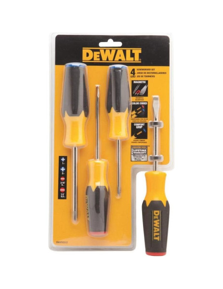 Juego de Destornilladores DEWALT 4 Piezas Ergonómico