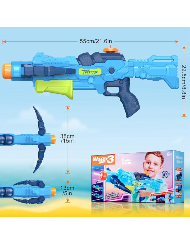 Pistola de Agua Ancesfun 4 PCS Ballesta 750 ml 7,92 m