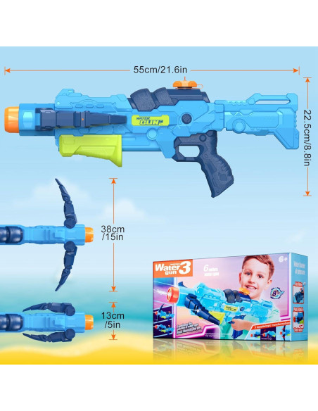 Pistola de Agua Ancesfun 4 PCS Ballesta 750 ml 7,92 m