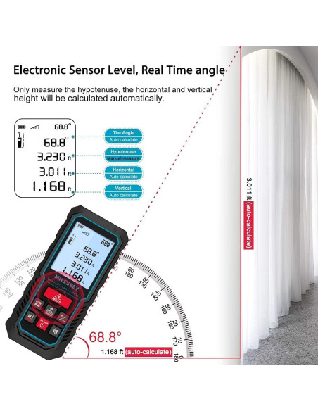 Medidor de Distancia Láser MiLESEEY D5 70m Precisión 2mm
