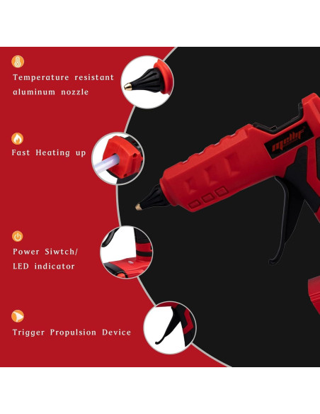 Pistola de Pegamento Caliente Inalámbrica Mellif 18V 100W