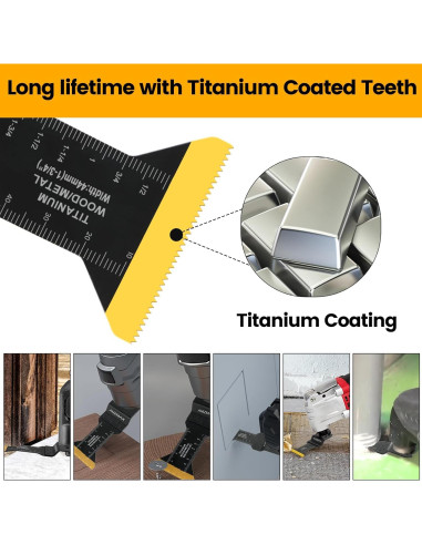 Kit de 16 Hojas de Sierra Oscilante Titanio AMZMAX para Multitool