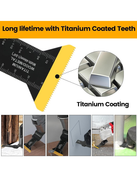 Kit de 16 Hojas de Sierra Oscilante Titanio AMZMAX para Multitool