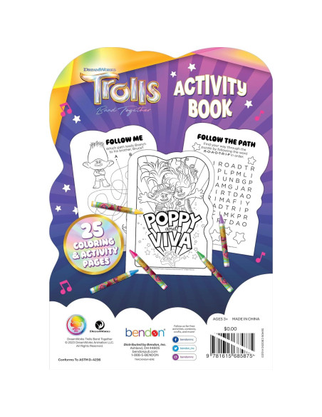 Libro de Actividades Dreamworks Trolls con 5 Crayones Jumbo Libro de Actividades Dreamworks Trolls con 5 Crayones Jumbo